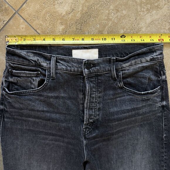 Mother Superior Jeans Womens 32 High Waisted Hiker Hover Washed Black Denim - Picture 12 of 15